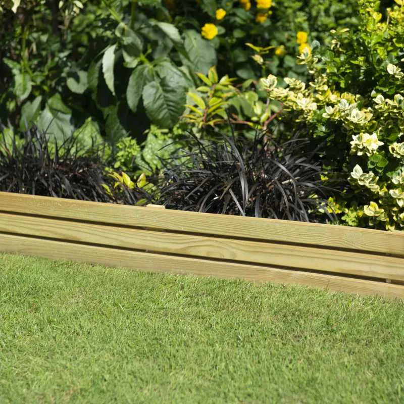 Pattern Edging Timber Forest Garden 1200mm Slatted Timber Edging Border | Drainage Superstore®