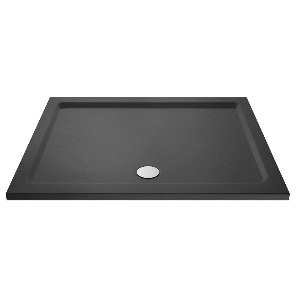 Nuie Slate Grey Pearlstone 1400Mm X 700Mm Rectangular Shower Tray Polyurethane Volcanic Ash