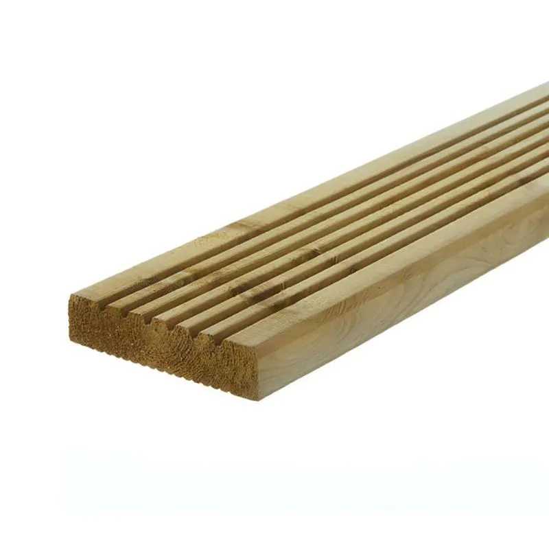 Grooved Side Softwood Reversible Grooved/Reeded Decking Board - 4800mm x 150mm x ...
