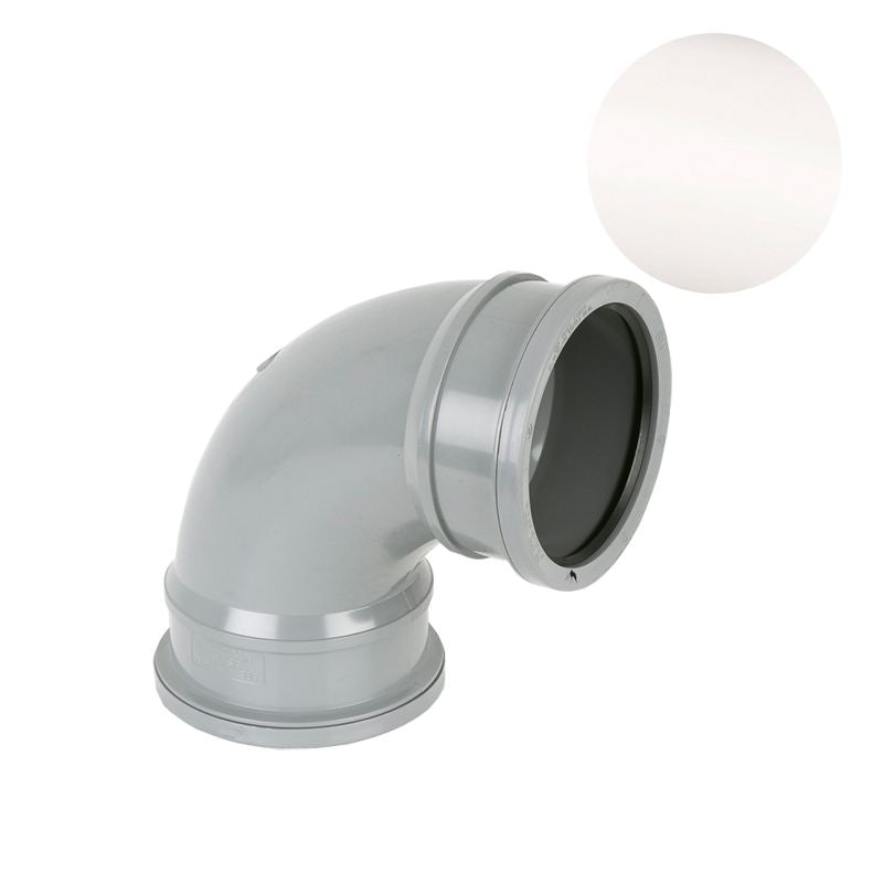 Soil Pipe Push Fit Double Socket Bend 92.5g 110mm - White
