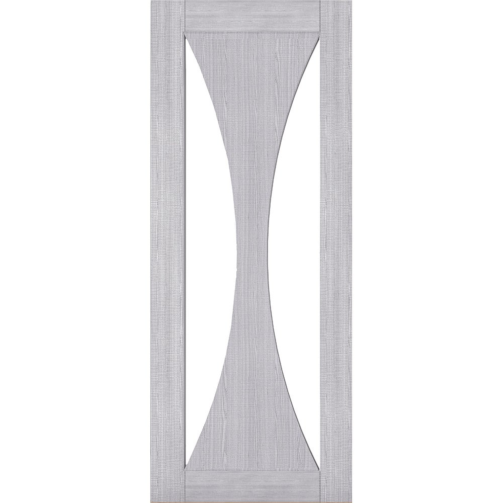Deanta Sorrento Contemporary Fully Finished Light Grey Ash Clear Glazed Internal Door