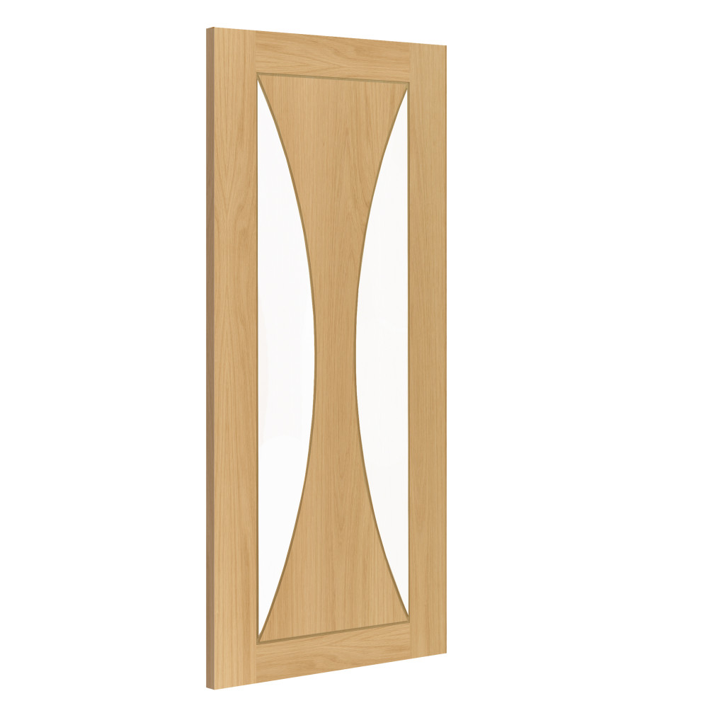 Deanta Sorrento Fully Finished Oak Glass Internal Door