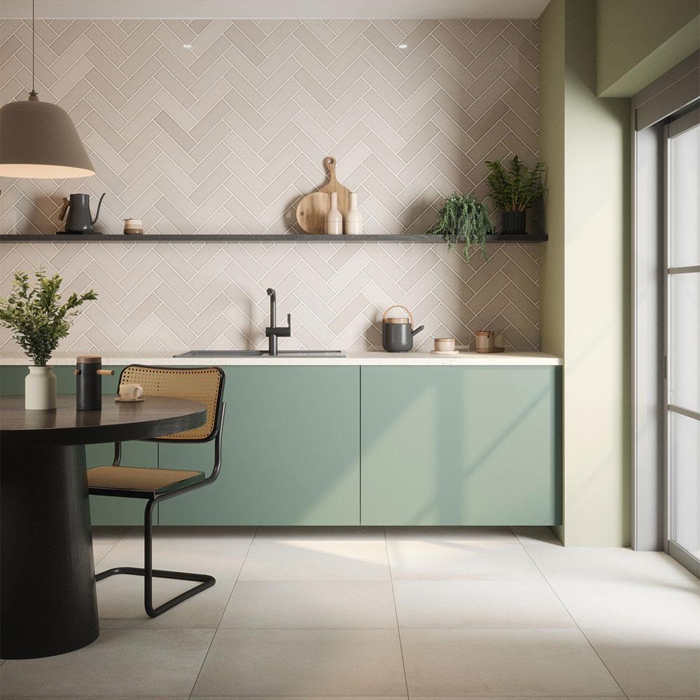 South Bank Pearl Gloss Glazed Ceramic Wall Tile - 240mm x 69mm