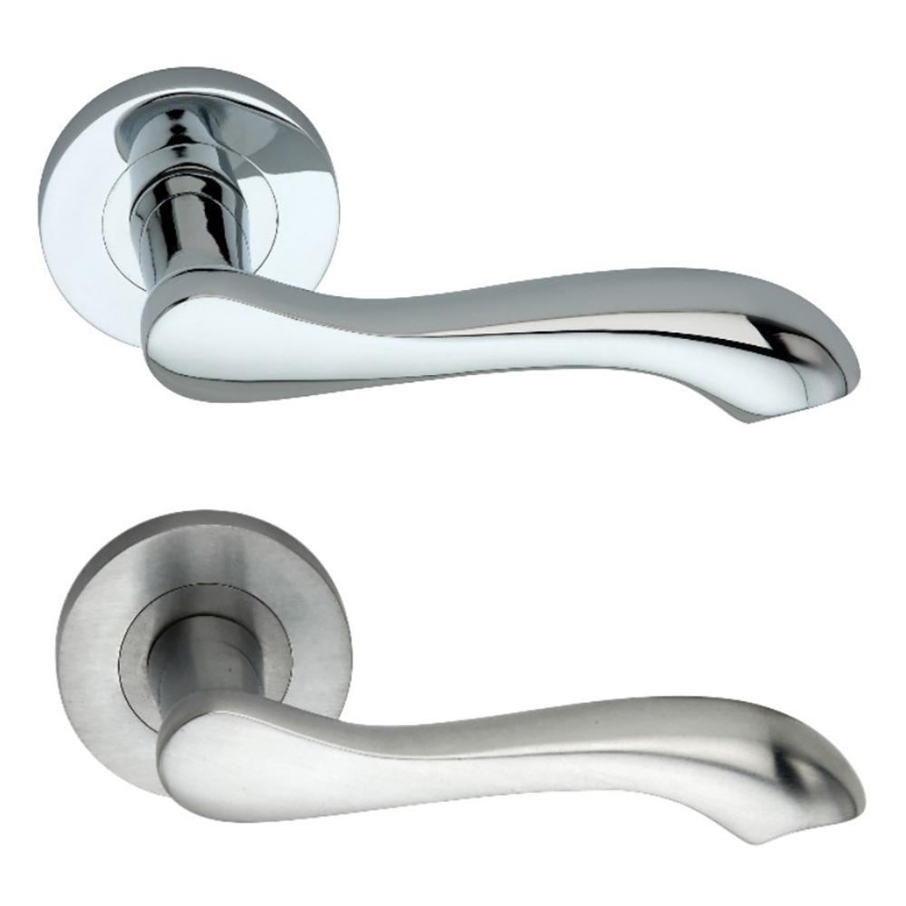 SpiraBrass Camila Lever on Round Rose Door Handle