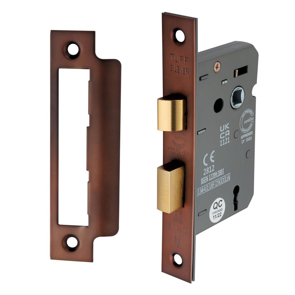 SpiraBrass CE 3 Lever FD60 2 1/2 inch Mortice Sash Lock - Aged Bronze ...