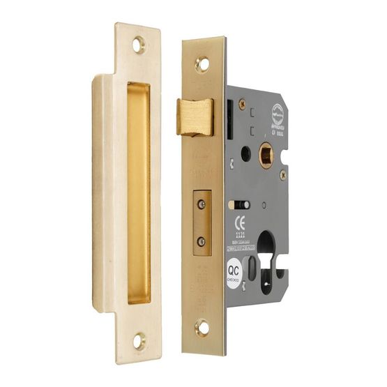 SpiraBrass CE Euro Profile 3 Inch Mortice Sash Lock Satin Brass SpiraBrass CE Euro Profile 3 Inch Mortice Sash Lock Satin Brass