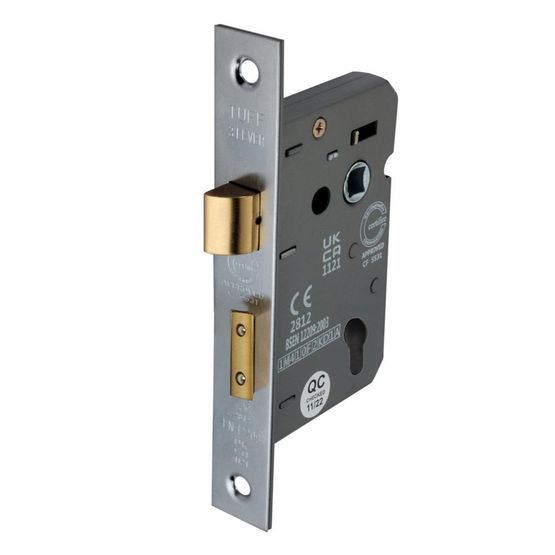 SpiraBrass CE Euro Profile 3 Inch Mortice Sash Lock Satin Chrome SpiraBrass CE Euro Profile 3 Inch Mortice Sash Lock Satin Chrome
