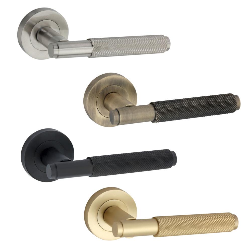 SpiraBrass Connaught Lever on Round Rose Door Handle
