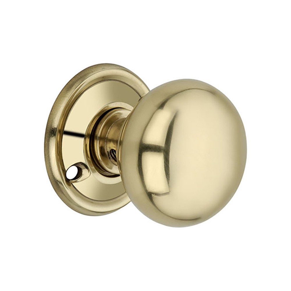 spirabrass cottage 40mm mortice door knob polished brass primary