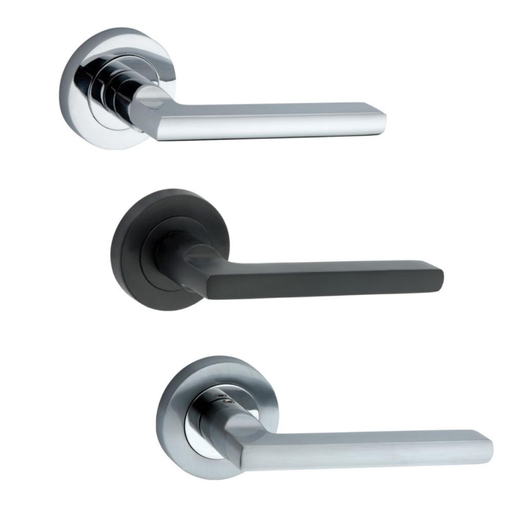 SpiraBrass Drox Lever on Round Rose Door Handle