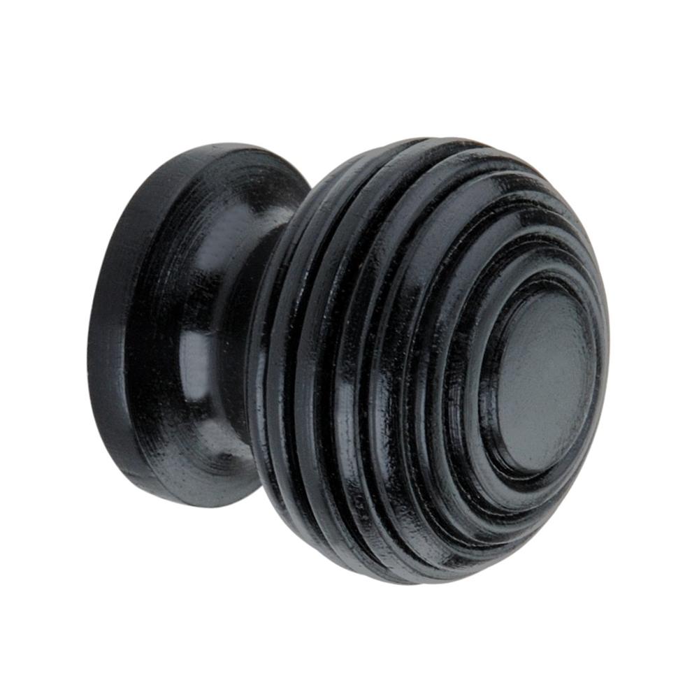SpiraBrass Ebonised Beehive Cupboard Door Knob 