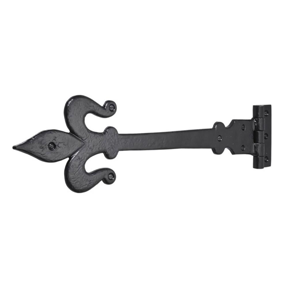 SpiraBrass Fleur de Lys 18 inch Tee Hinge - Black