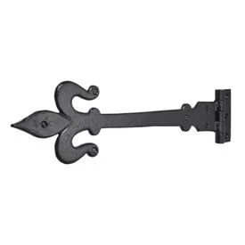 SpiraBrass Fleur de Lys 18 inch Tee Hinge - Black