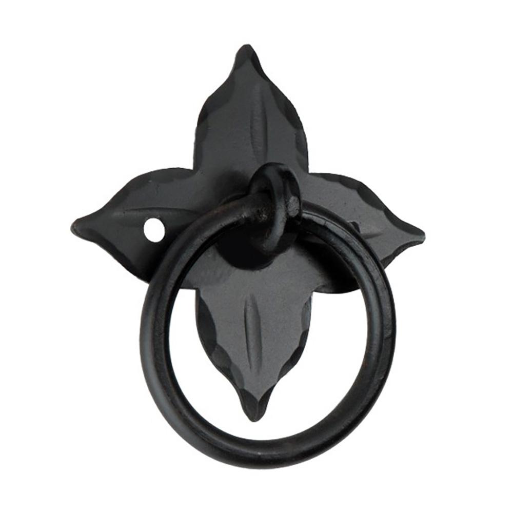 SpiraBrass Floret Ring Drop Door Pull - Matt Black