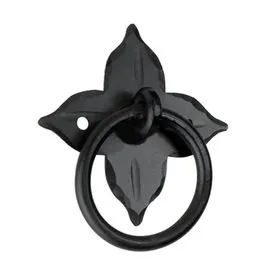 SpiraBrass Floret Ring Drop Door Pull - Matt Black