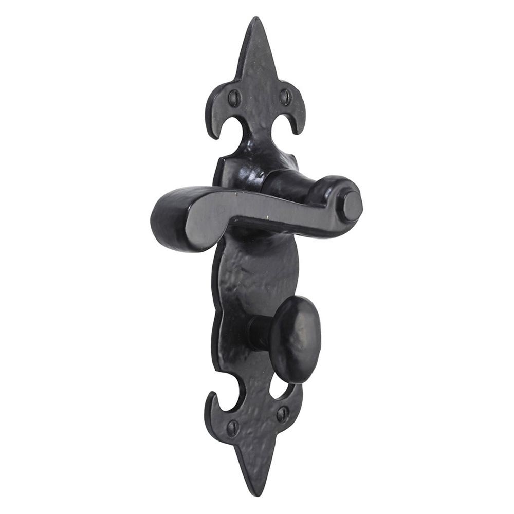 SpiraBrass Fulbrook Bathroom Lever on Backplate Door Handle - Black