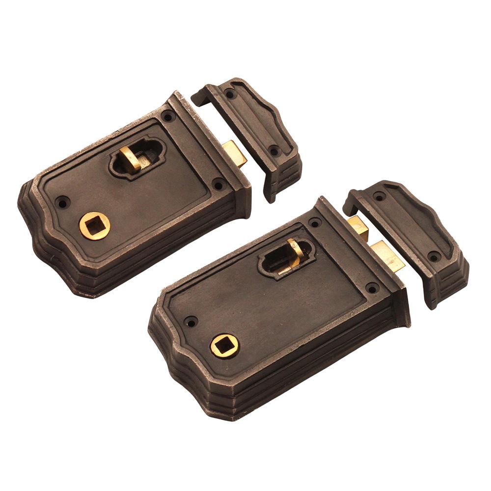 SpiraBrass Gothic Rim Latch - Pewter