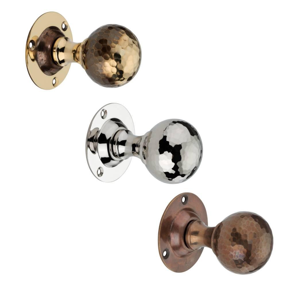 SpiraBrass Hammered Ball Mortice Door Knob