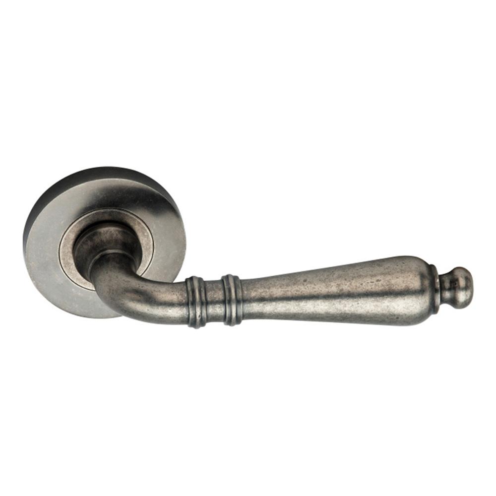 SpiraBrass Hazel Lever on Round Rose Door Handle - Pewter