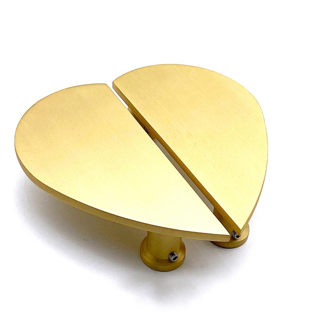 SpiraBrass Heart Brass Cabinet Door Handles - Satin Brass