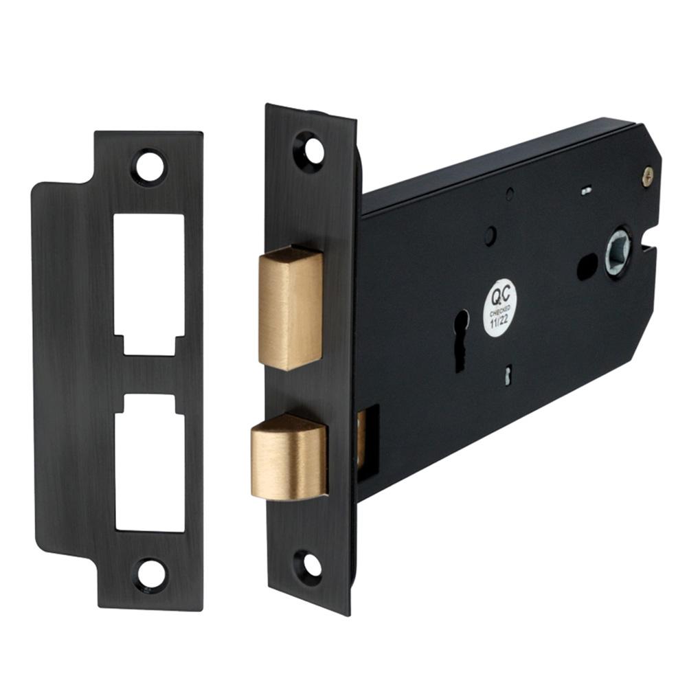 SpiraBrass Horizontal 3 Lever 6 inch Sash Lock - Matt Black | Door ...