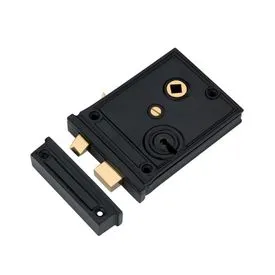 SpiraBrass Horizontal Rim Lock - Black