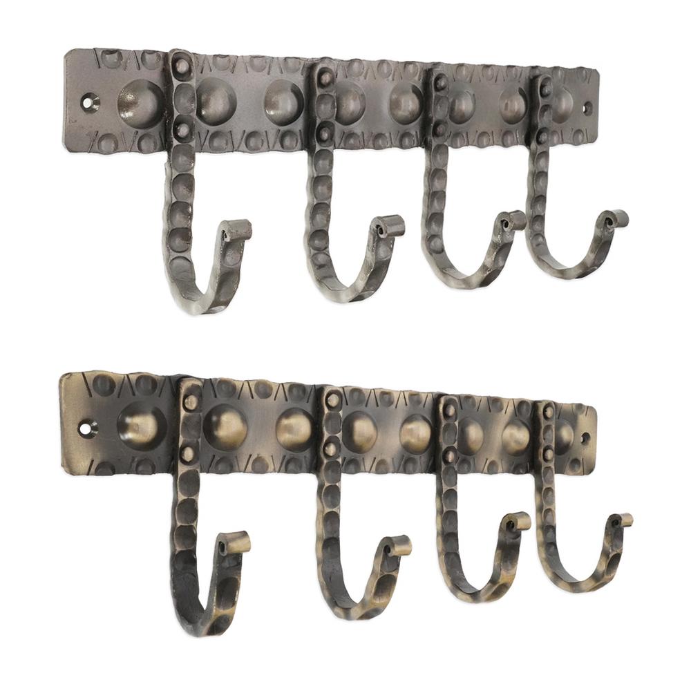 SpiraBrass Iron Dotted 4 Leg Coat Hook