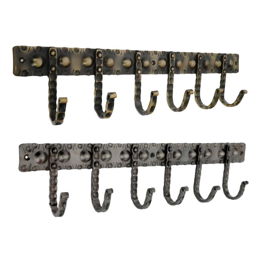 SpiraBrass Iron Dotted 6 Leg Coat Hook