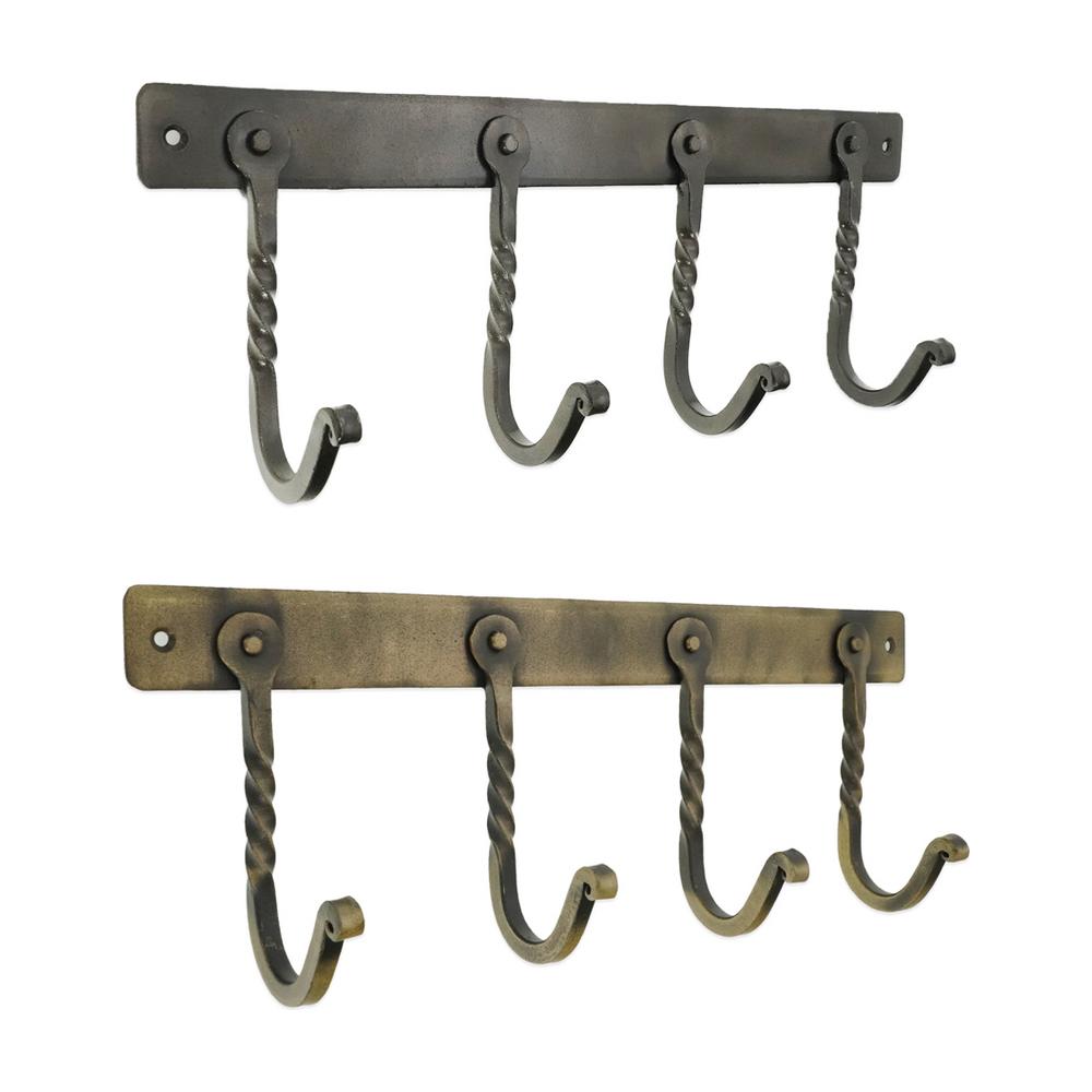 SpiraBrass Iron Twisted 4 Leg Coat Hook