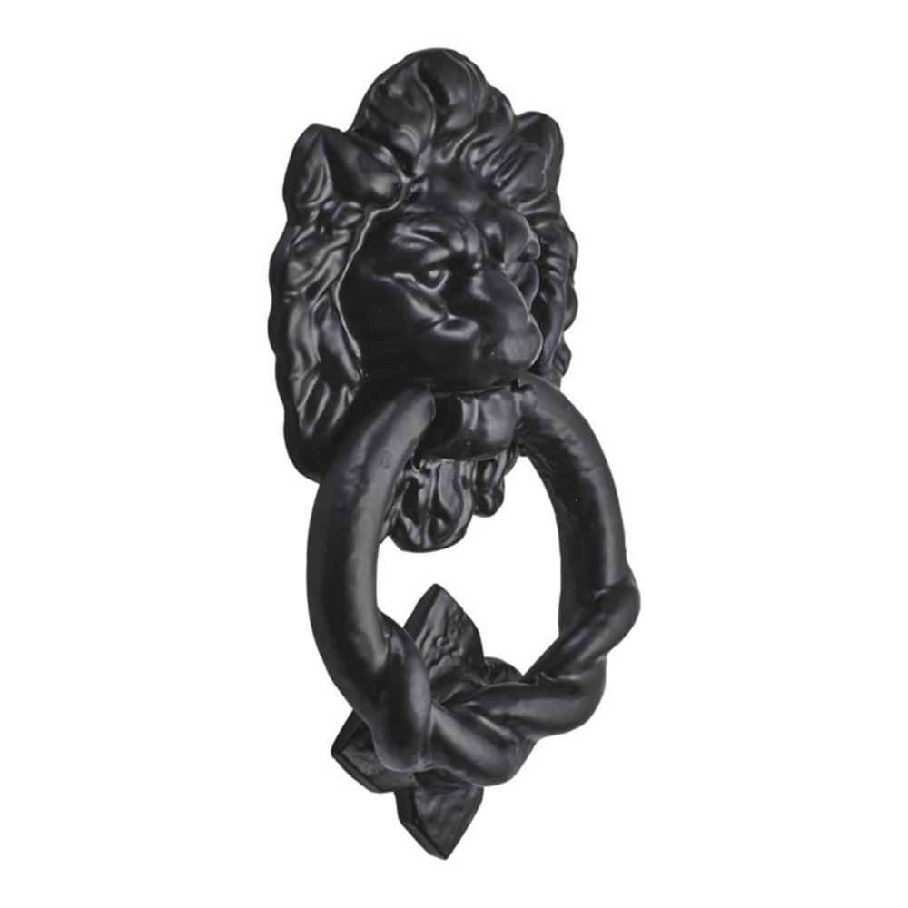 SpiraBrass Lion Head Door Knocker - Black