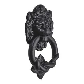 SpiraBrass Lion Head Door Knocker - Black