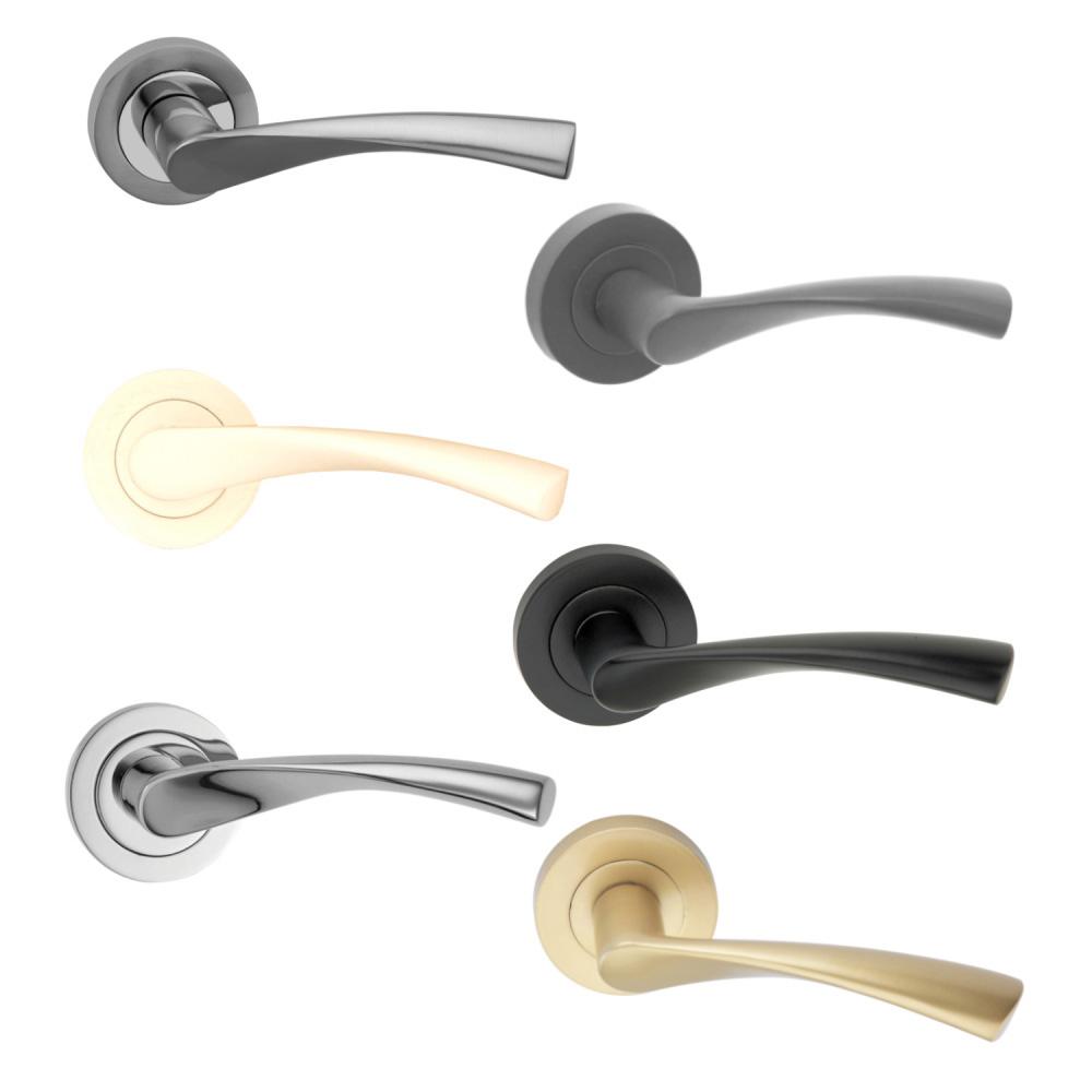SpiraBrass Mercury Lever on Round Rose Door Handle