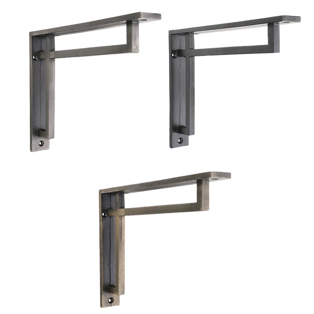 SpiraBrass Narrow Art Deco Shelf Bracket Pack of 2