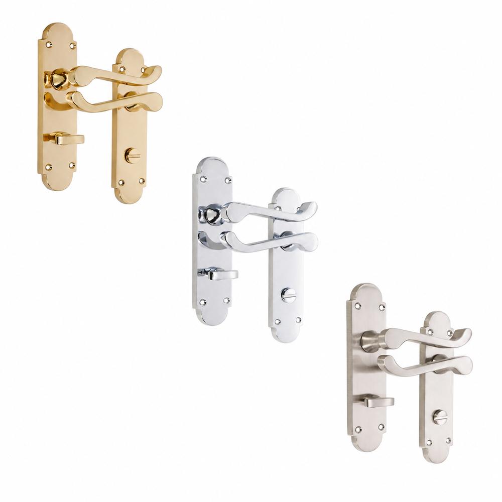 SpiraBrass Oakley Bathroom Lever on Backplate Door Handle