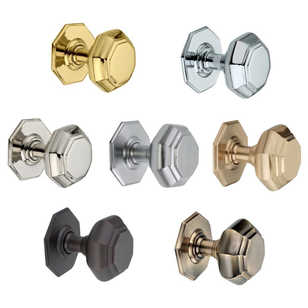 SpiraBrass Octagonal Centre Door Knob