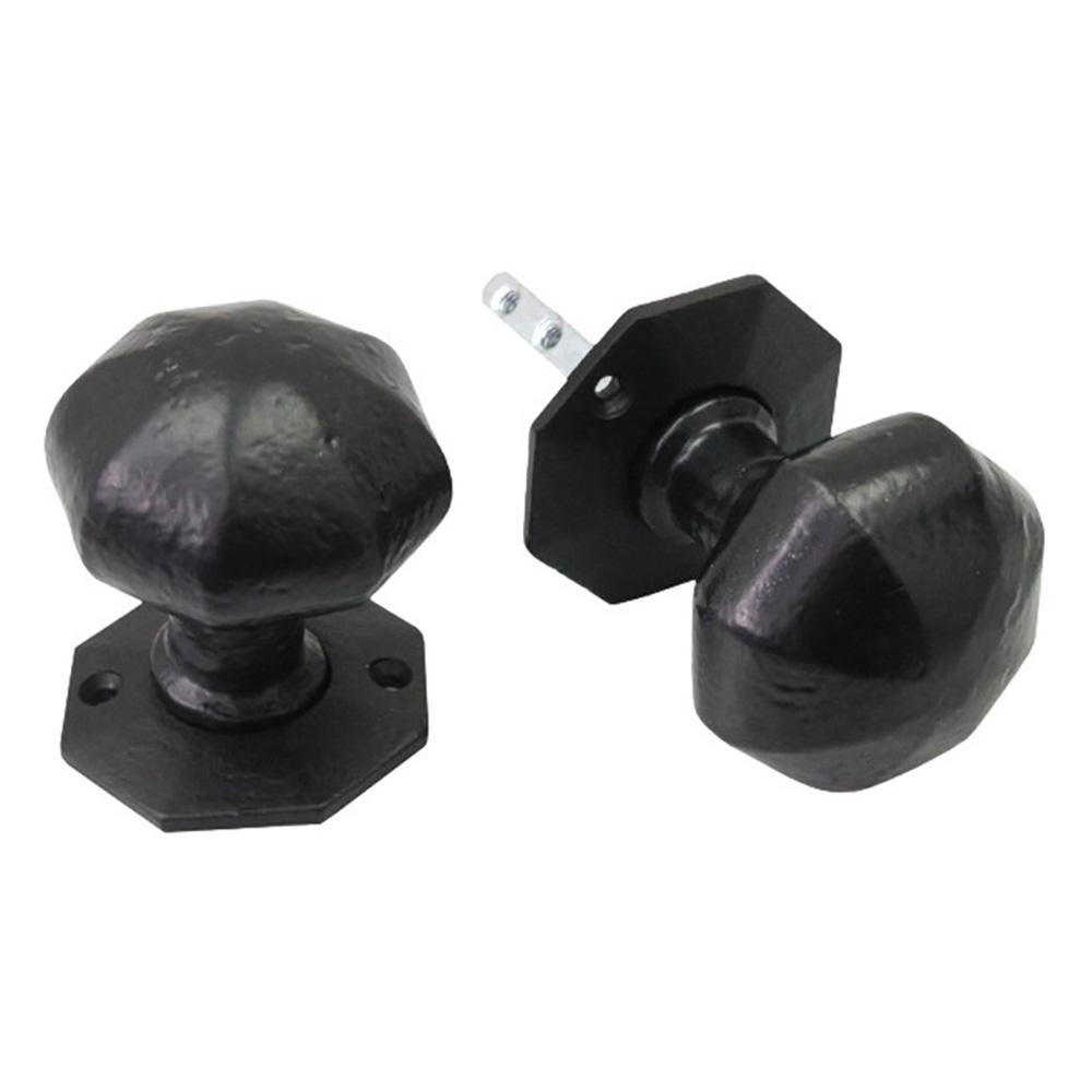 SpiraBrass Octagonal Mortice Door Knob - Black