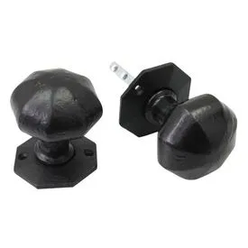 SpiraBrass Octagonal Mortice Door Knob - Black