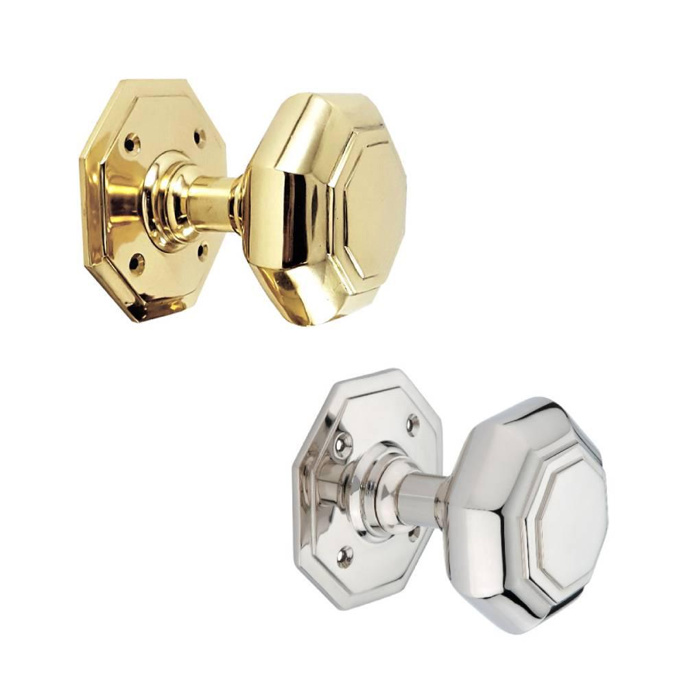 SpiraBrass Octagonal Mortice Door Knob