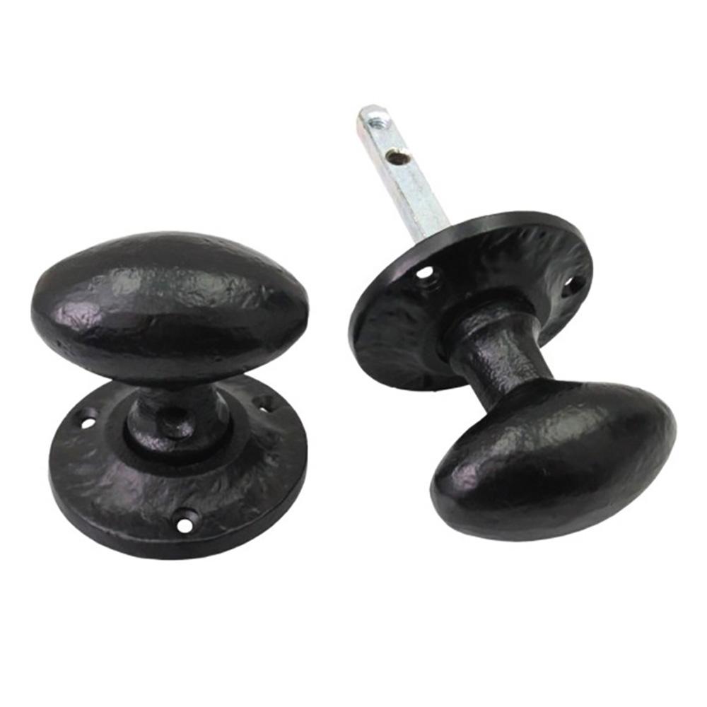 SpiraBrass Oval Mortice Door Knob - Black