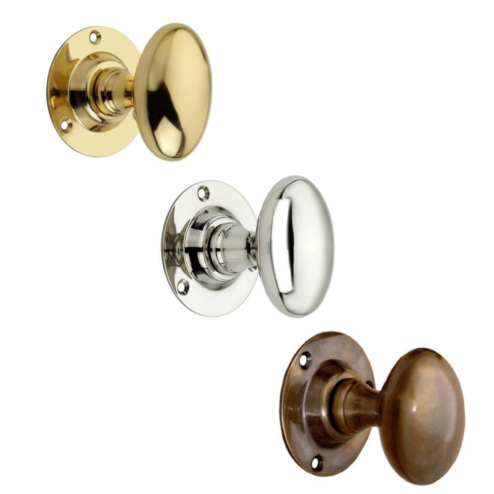 SpiraBrass Oval Mortice Door Knob