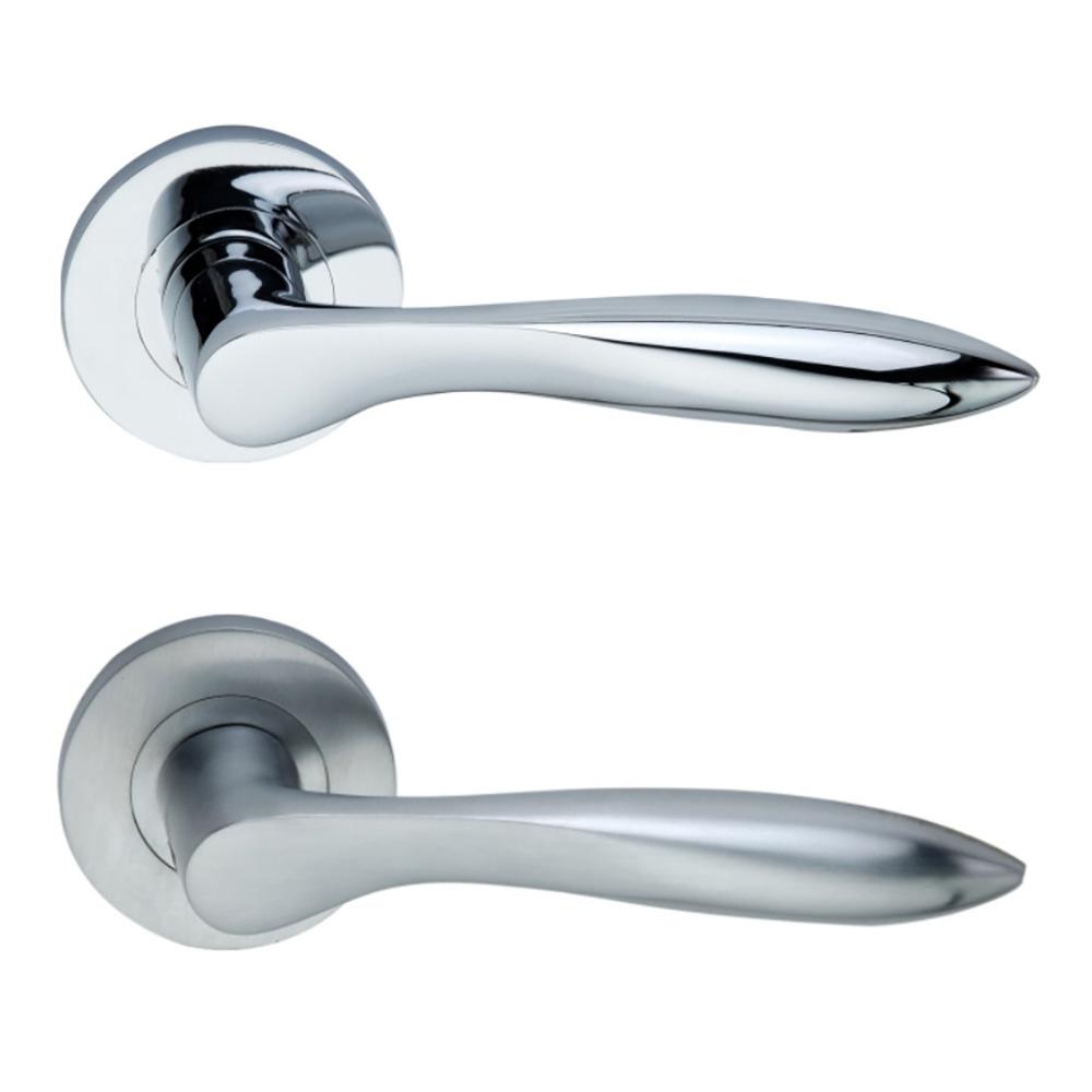 SpiraBrass Pearle Lever on Round Rose Door Handle - Chrome
