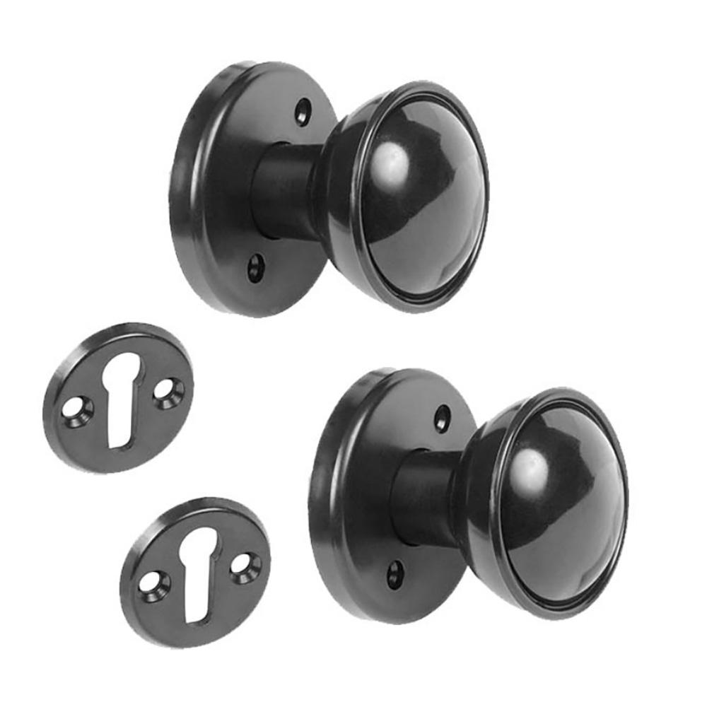 SpiraBrass Plastic Mortice Door Knob - Black