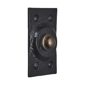 SpiraBrass Rectangular Door Bell - Black