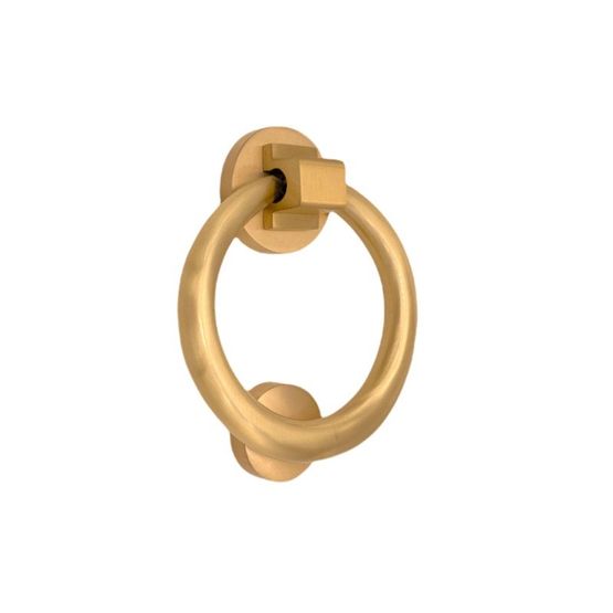 Solid Forged Brass Round Door Knocker - Choose Finish: Antique, Chrome, Brass - IronmongeryWorld