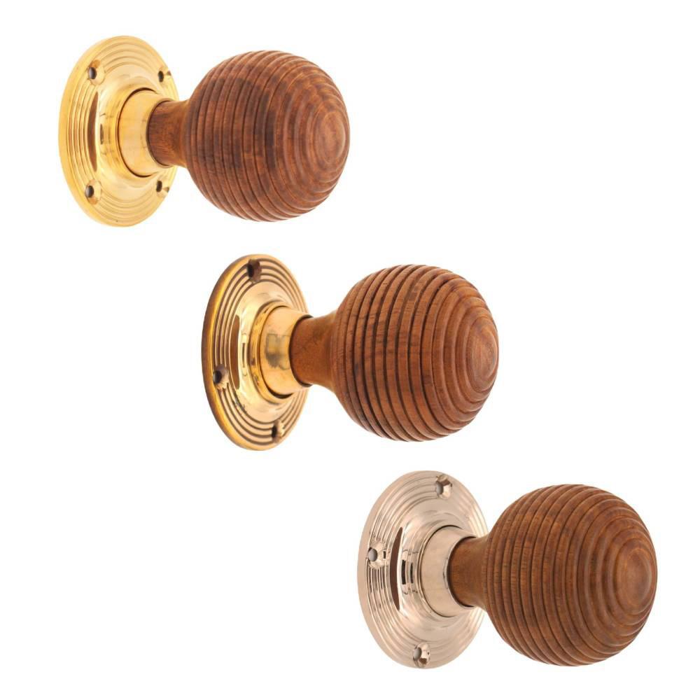 SpiraBrass Rosewood Beehive Mortice Door Knob