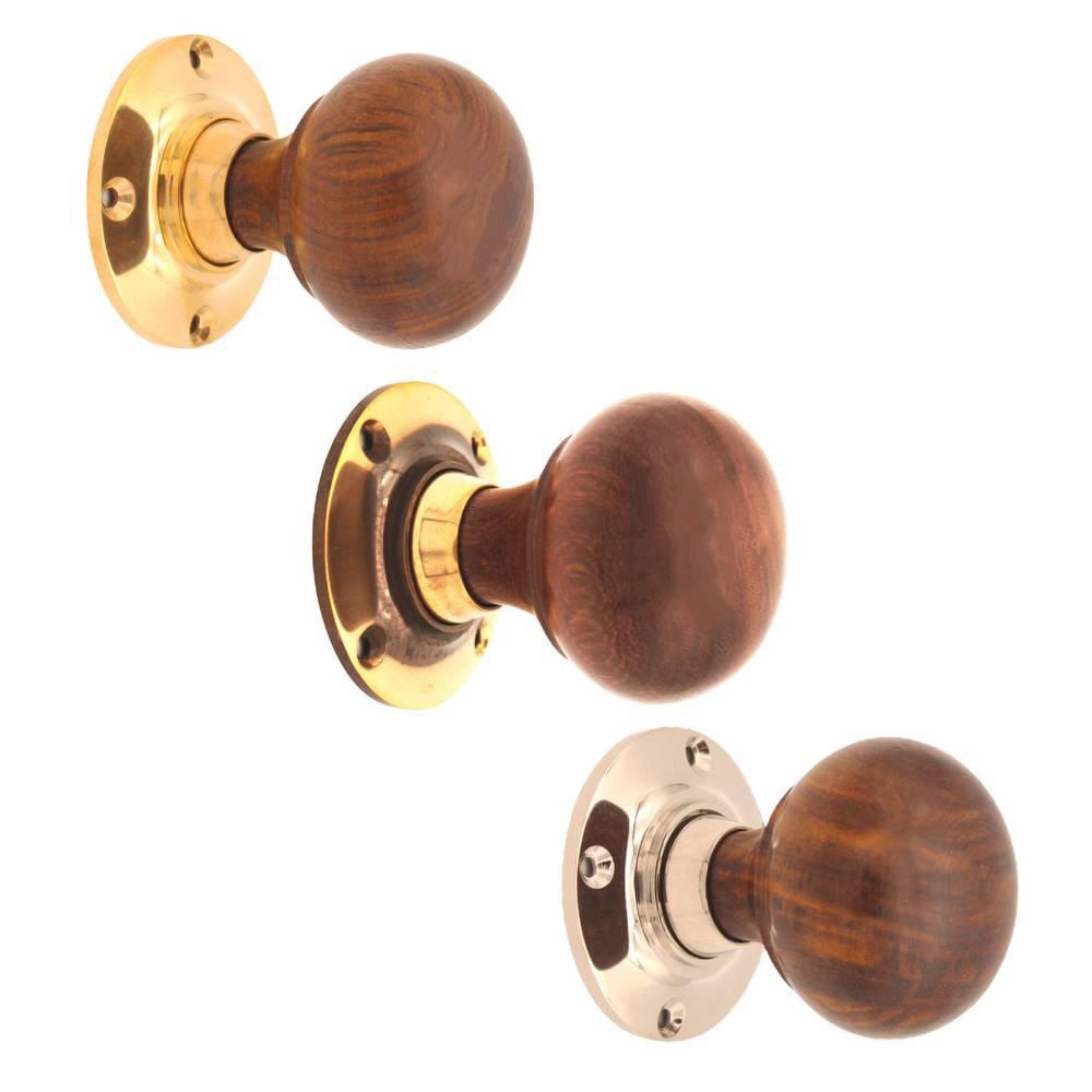 SpiraBrass Rosewood Bun Mortice Door Knob