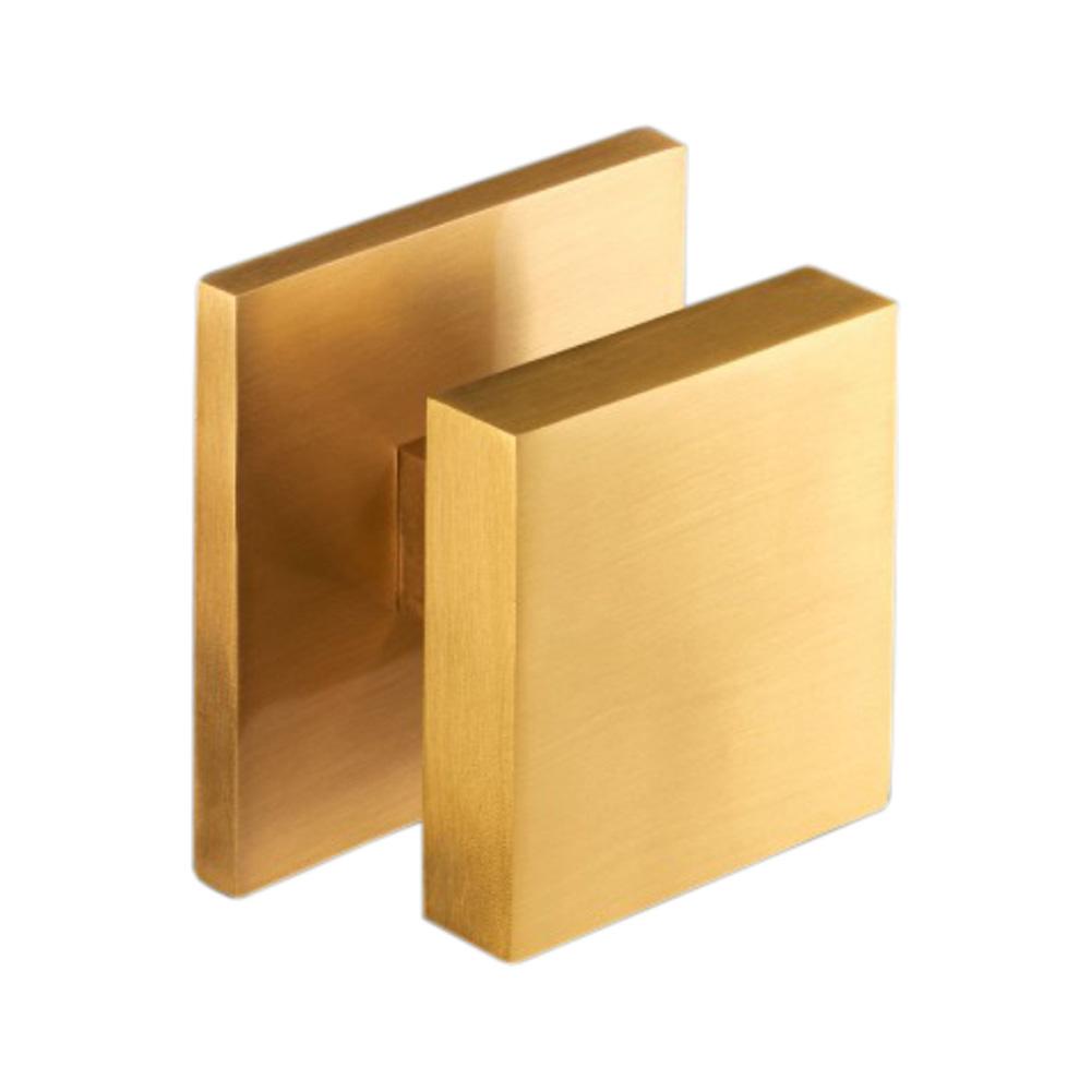SpiraBrass Square Centre Door Knob - Satin Brass