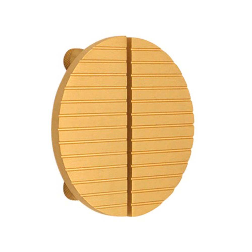 SpiraBrass Striped Half Moon Cabinet Handles - Satin Brass