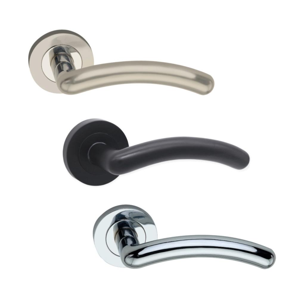 SpiraBrass Taurus Lever on Round Rose Door Handle