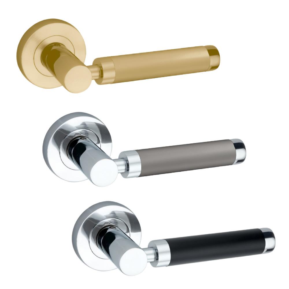 SpiraBrass Zest Lever on Round Rose Door Handle